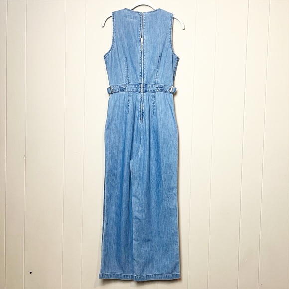 J. Crew Point Sur Wide Leg Tailored Indigo Jumpsuit 2 chambray denim minimalist - Picture 7 of 14
